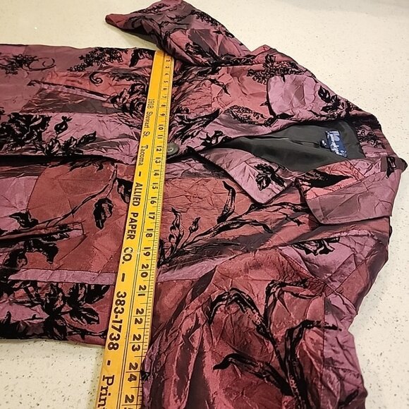 Susan Graver Womens size XL Crinkle Iridescent Patchwork Jacket A93378 Purple - Picture 8 of 8